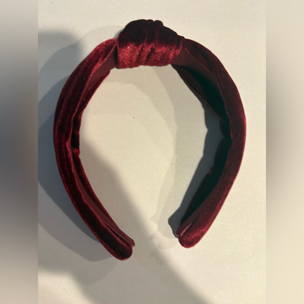 Andi Velvet Knotted Headband - Burgundy